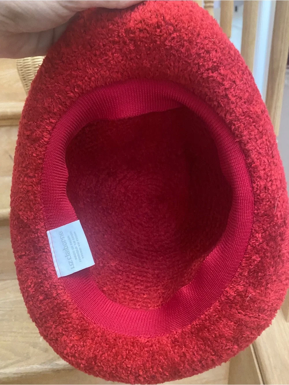 Liz Claiborne Womens Vintage Red Knit Floppy Bowler Hat 90s